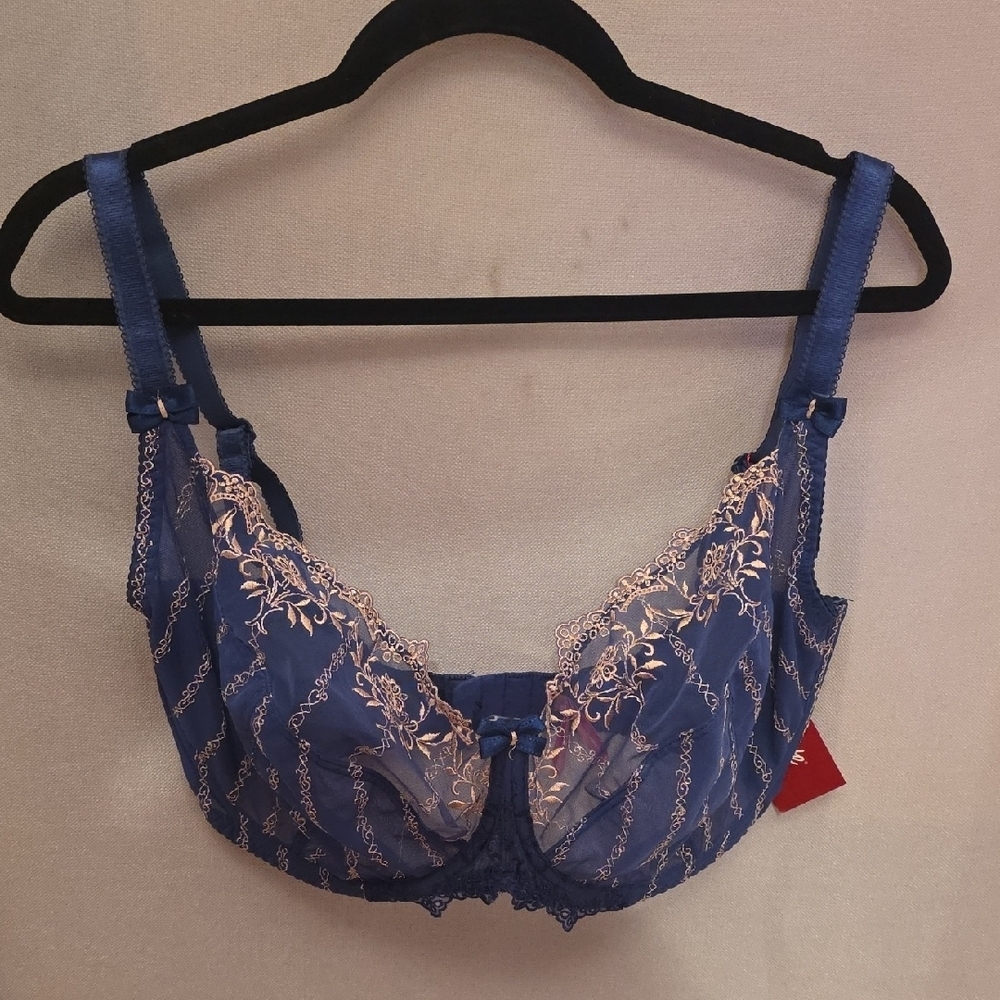 Savioress Royal Blue Lace Underwire Bra